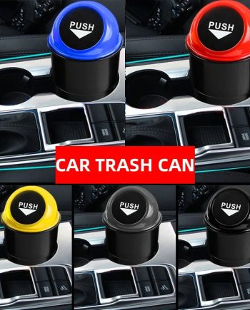 Car Cup Trash Bin with Push Lid – Waterproof & Compact | Kenya