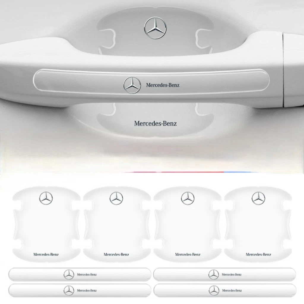 8pcs Transparent Car Door Handle Bowl Anti-Scratch Strips – Universal Fit