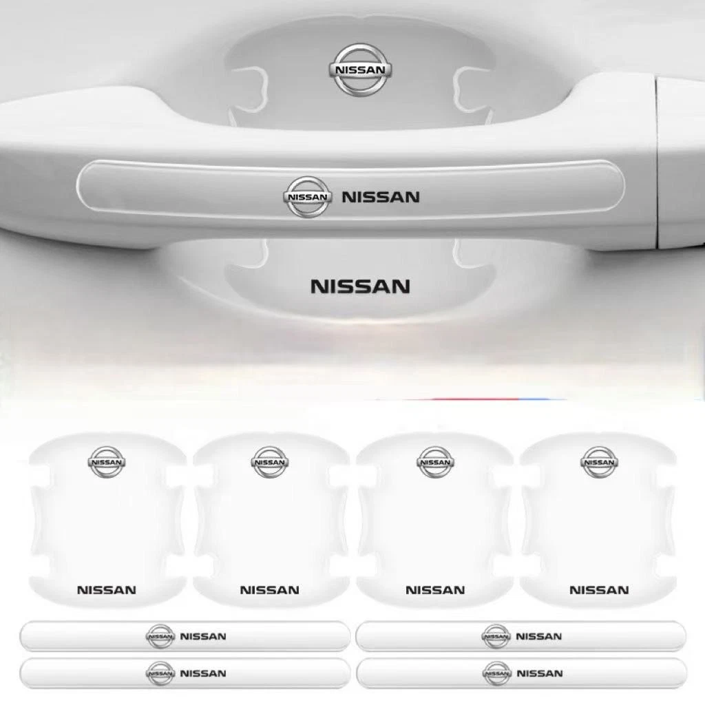 8pcs Transparent Car Door Handle Bowl Anti-Scratch Strips – Universal Fit