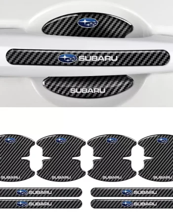 8pcs Carbon Fiber Finish Car Door Handle Bowl Anti-Scratch Strips – Universal Fit