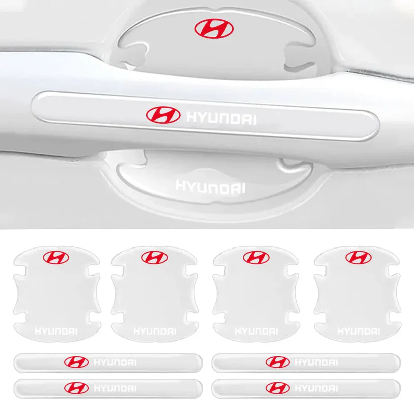 8pcs Transparent Car Door Handle Bowl Anti-Scratch Strips – Universal Fit